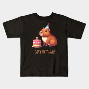 Cappy Capy Birthday Capybara Kids T-Shirt